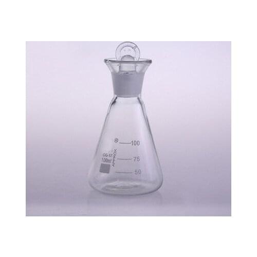 100ml Bell Mouth Flask Borosilicate Glass Conical With Stopper For Laboratory