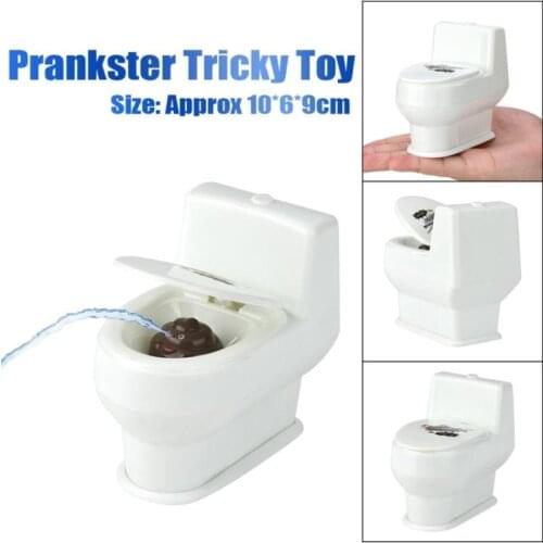 Mini anti stress toys Funny Prank Squirt Spray Water Toilet Closestool Joke Gag 425F