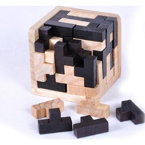 Montessori Toys Educational Wooden Toys for Children Early Learning Cube Puzzles Interlocking Intelligence Toy