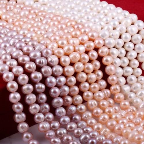 Real 100% Freshwater Pearl Beaded White/Pink/Purple Natural Pearls for Jewelry Making DIY Elegant Necklace Bracelet Accessories