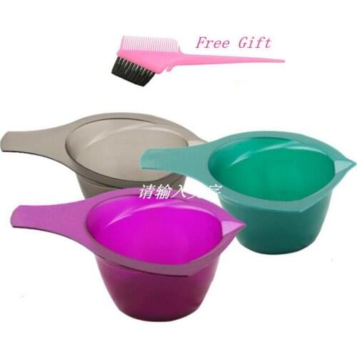 Newest 3Pcs Coloring Dye Plastic Bowls Clear Tint Oil Mask Bowls Salon Care Essential Hairdressing Styling Tool Dye Mixing Bowl