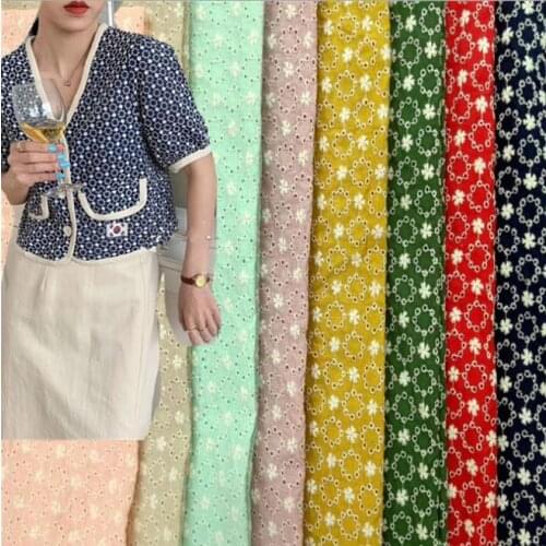 2020 New 15 colores colorido tela de algodón bordado tela de encaje hecho a mano DIY accesorios de ropa ancho 130cm 1 yarda