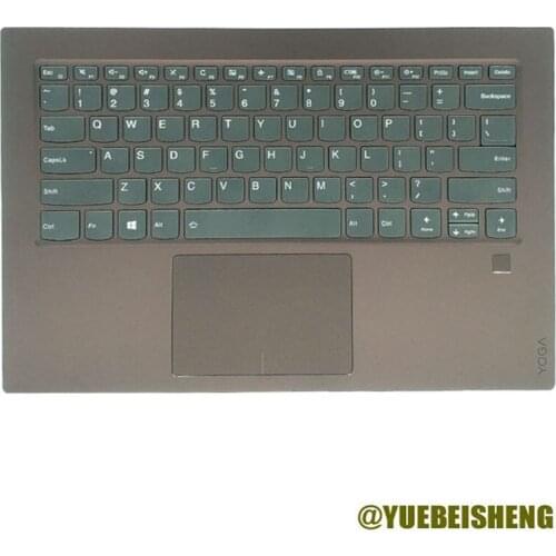 YUEBEISHENG New For lenovo YOGA920-13 YOGA 6Pro-13IKB YOGA 920-13IKB palmrest US keyboard upper case cover,Coffee collor