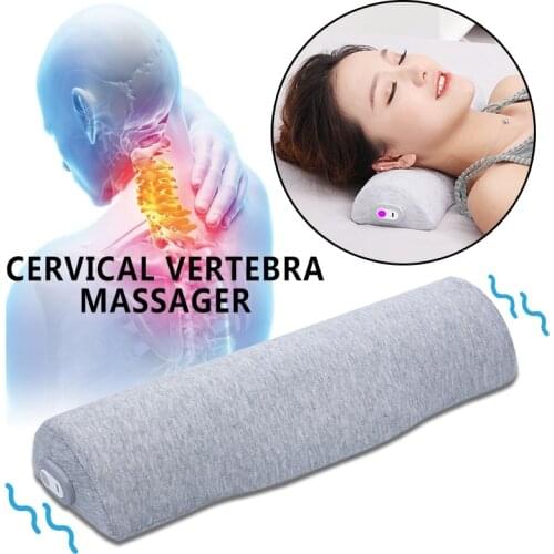 New Portable Electric Cervical Neck Massager Device Shoulder Back Body Vibration Pain Relief Pillow Cervical Healthy Pillows