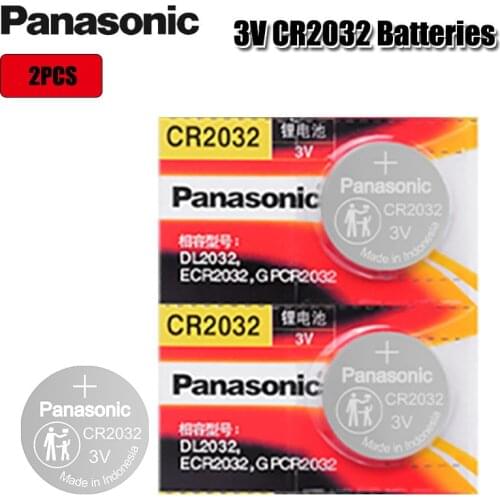 PANASONIC 2pcs original cr2032 DL2032 ECR2032 5004LC KCR2032 BR2032 3v button battery coin battery car toy cell battery