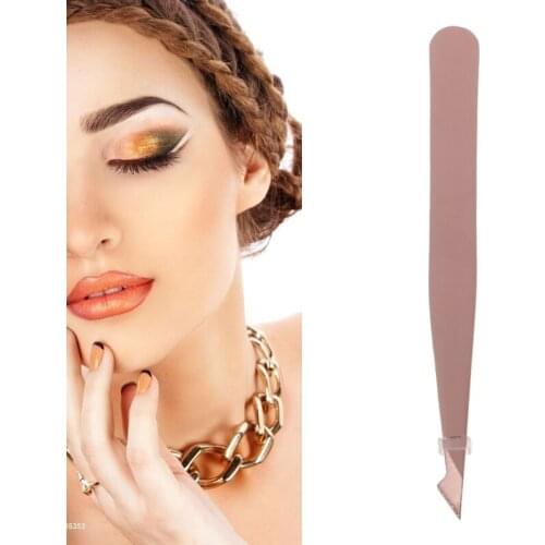 Pro Eyebrow Tweezers Hair Beauty Slanted Stainless Steel Tweezer Makeup Tool