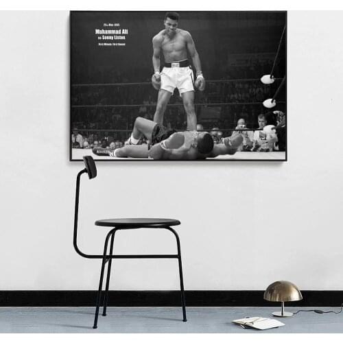 Black White Quote Poster Magnificent Heavyweight Champion Canvas Picture Living Room Bar Office Home Decor