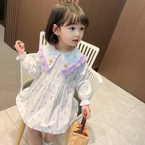 Baby Girls Spring And Autumn Princess Dress Long Sleeve Thin Fashionable Dot Clothing Carrot Printing Cute Toddler Dresses