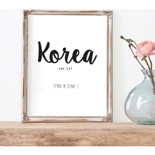 Korea One Day Poster Wall Art Canvas Prints Kpop Kdrama Travel Art Painting Modern Minimalism Picture Home Wall Art Decor