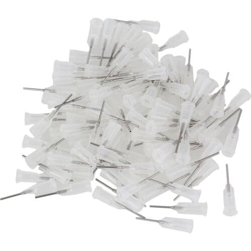 17Ga Transparent 1/2" Plastic Spiral Connector Stainless Steel Adhesive Glue Dispensing Needles Tip Pack of 100