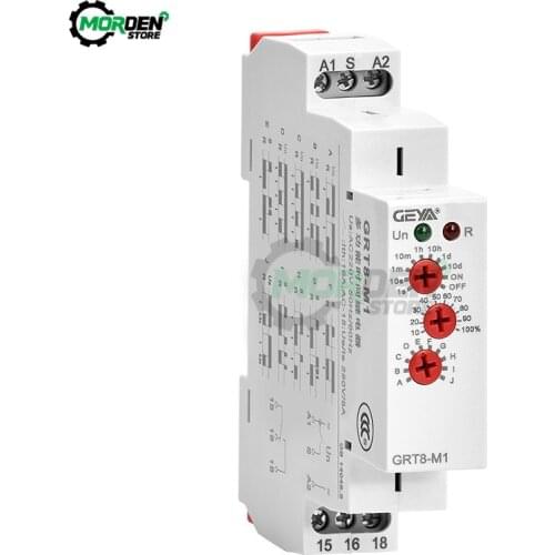 Time Relay GRT8-M 16A Multifunction Timer Relay with 10 Function Choices AC DC 12V 24V 220V 230V Electric Power Supply