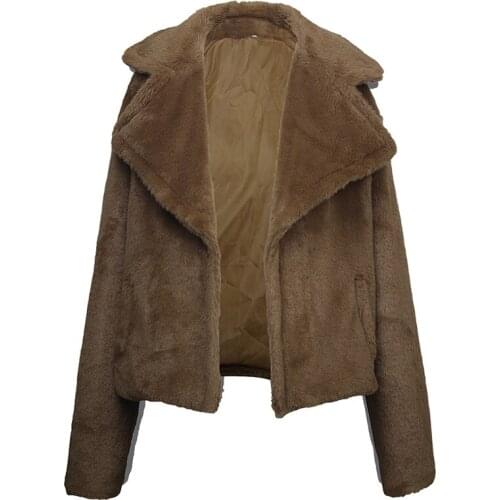 Faux Fur Coat Women 2018 Autumn Winter Warm Soft Zipper Fur Jacket Female Plush Overcoat Pocket Casual Teddy Outwear G90607