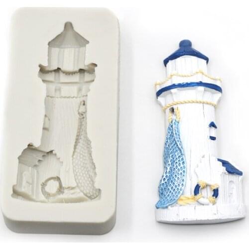 Sea Lighthouse chocolate candy jelly sugarcraft mould Fondant Cake Silicone Mould DIY Cake Decoration tool