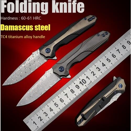 TIGEND knives damascus steel folding knife outdoor camping EDC tool
