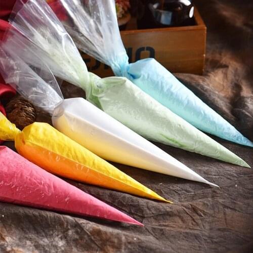 Transhome Confectionery Bag 100 Pcs/Set Transparent color Disposable Piping/Pastry Bag Baking Cake Cream Decorating Tools 2019