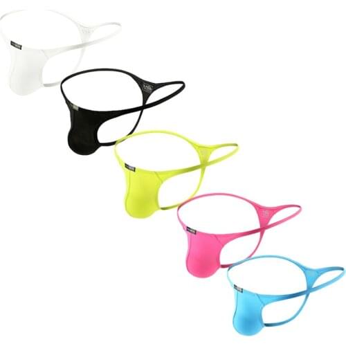 5PCS/Lots Sexy Men Thong G-string Jock Strap Exotic T-back Gay Panties String Slip Homme Underwear Cueca Bugle Pouch Underpants