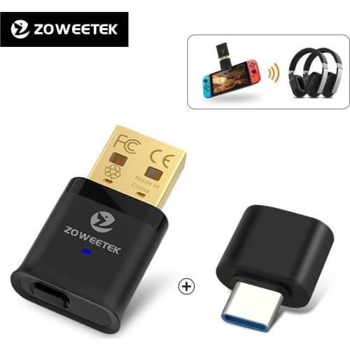 ZOWEETEK USB Bluetooth Adapter 5.0 Dongle with APTX Low Latency & APTX HD for PC PS4 Desktop Speaker Headphone (Only for Audio)