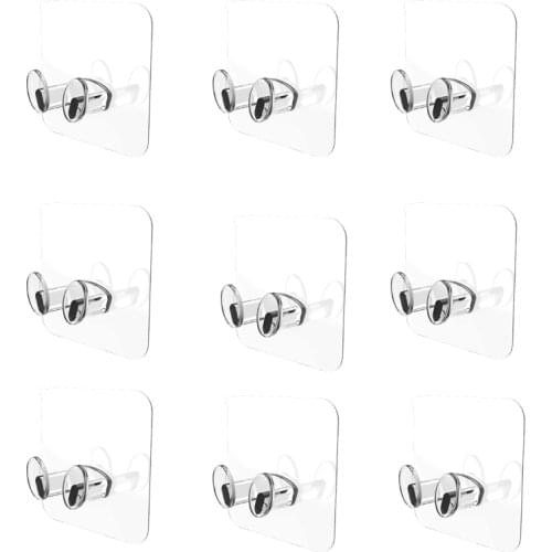 5/10Pcs Adhesive Hooks Rack Wall Hanger Space Saver Toothbrush Power Plug Socket Holder Shaver Organizer Towel Rack Bathroom