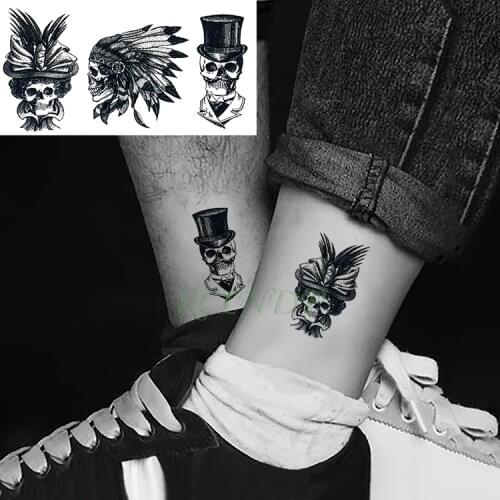 Waterproof Temporary Tattoo Stickers Skull Tribal Totem fake Tatto Flash Tatoo Tatouage Tato Hand Back Foot for Girl Women Men
