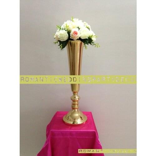 Height of 60cm /23.6" Gold Wedding Table Flower Vase Table Centerpiece Wedding Decoration 10PCS/LOT-Big Style