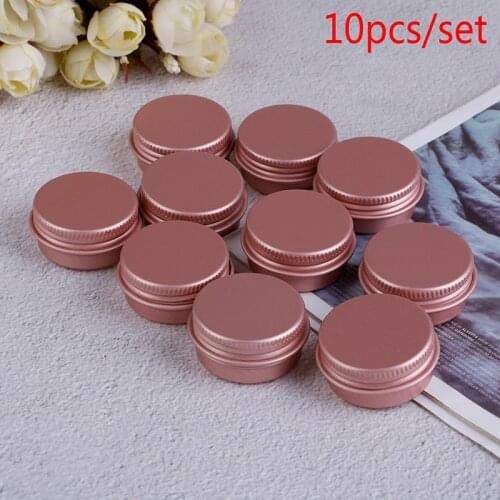 10ps Eye Cream Hair Conditioner Tin Cosmetic Metal 10g Pink Empty Aluminum Pot Jars Cosmetic Containers With Lid High Quality
