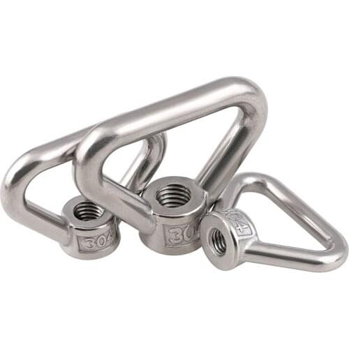 10PCS/LOT M8 M10 M12 SS304 Stainless Steel Eye Nut Lifting Eye Nuts Lifting Ring Nuts Triangle Eye Nuts Hardware