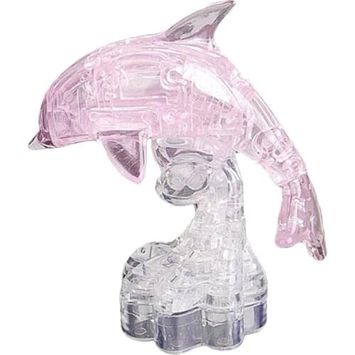 2 Set 3D Crystal Puzzles Mini Challenge Brain Teaser Sea Life Dolphin Jigsaw