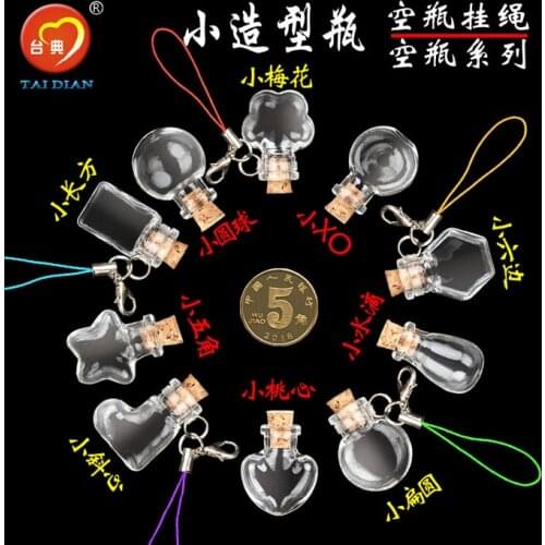20PCS Mini Small Tiny Empty Clear Empty Wishing Vials with Cork Glass Bottles hang rope hanging glass