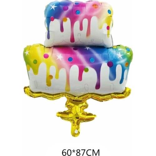 50Pcs Big Rainbow Chocolate Cream Cake Foil Balloon Wedding Baby Shower Birthday Party Decorations Childrens Toy Helium Balloon