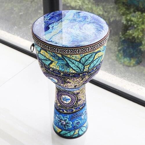 8 Inch Portable Perfect Sound Quality African Djembe Drum Colorful Cloth Art ABS Barrel PVC Skin Children Hand Drum