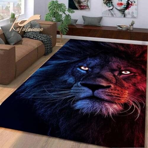 Black and White African Lion King Head Images Custom Carpets for Living Room Bedroom Kitchen Doormat Water Absorbing Mats