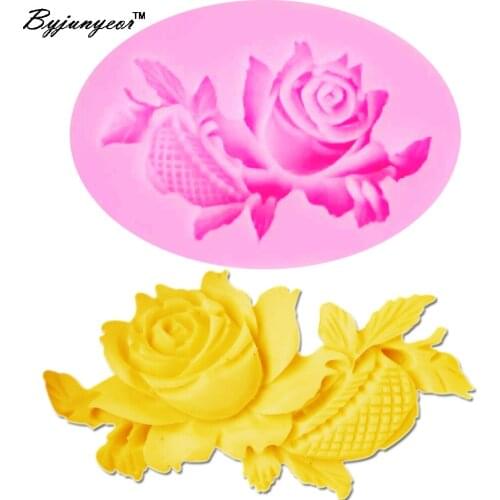 Epoxy UV Resin M752 Hot Rose Leaf Silicone Mold Fondant Cake Decorating Chocolate Candy Mold Decoration Mold random color