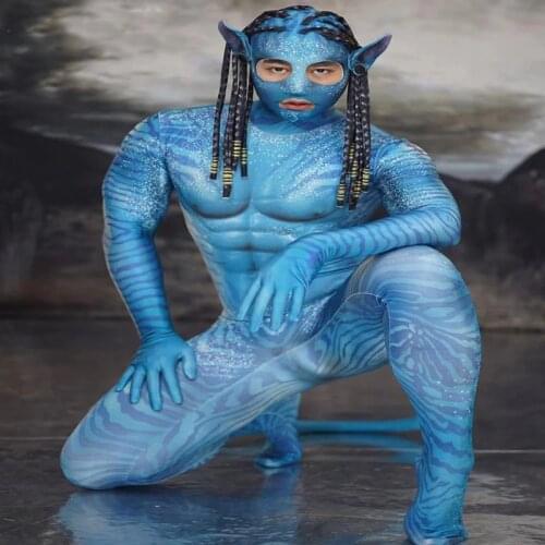 3D Jumpsuit Mask Man Female Cosplay Costumes Halloween Role Performance Stage Bar Party Show Dance Tights