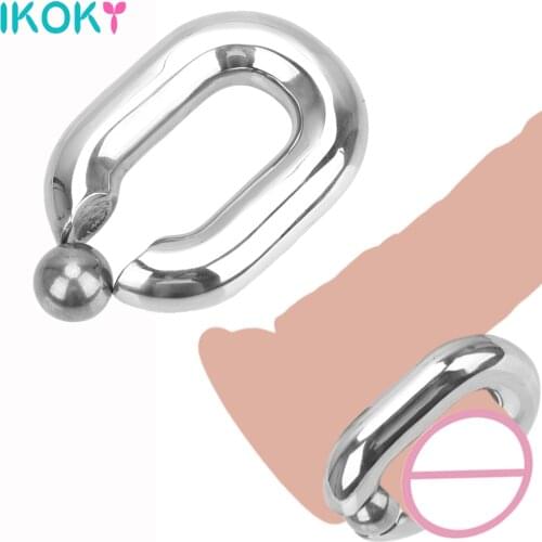 Male Heavy Duty BDSM Stainless steel Ball Scrotum Stretcher metal penis bondage Cock Ring Delay ejaculation male new Sex Toy men
