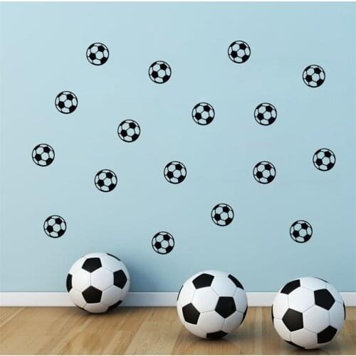New Personalized Football Soccer Ball wall sticker sports boys bedroom art Wall Sticker For Kids Rooms Nursery Decor 5.5*5.5cm