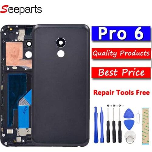 New For Meizu Battery Door Back Cover SIM Card Tray Housing Case For MEIZU PRO 6 5.2 Inch With Camera Lens+Power Volume Buttons