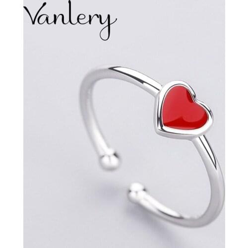 New Gothic Men Red Heart Rings For Women Jewelry Birthday Gift Romantic Wedding Engagement Drop Shipping 2021