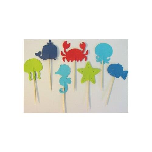 Under the sea Cupcake Toppers Wedding toothpicks Bridal Bachelorette Baby Shower Birthday Party ocean wedding decorations