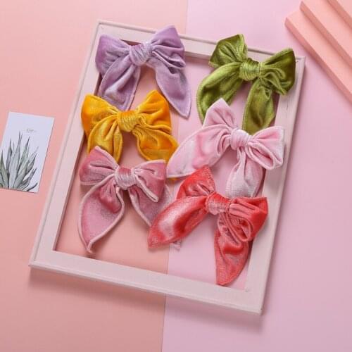 30 Pcs/Lot,12cm New Girl Headband Velvet Bow Head Band Infant Thin Nylon Headbands Soft Hairband Toddler Hair Accessories Props