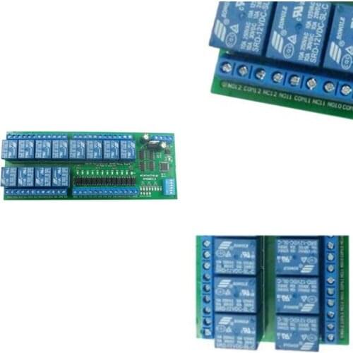 24V 12Ch Digital Input Output UART RS485 Relay Module Modbus RTU For PLC PTZ LED Motor Machine Control
