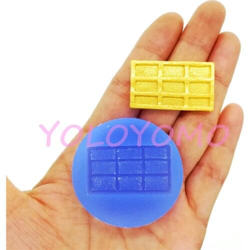 K215YL 34.0mm x 20.2mm Chocolate Bar Silicone Mold Fondant Cake Decoration Candy Craft Resin Clay Art Soap Aromatherapy Pendant