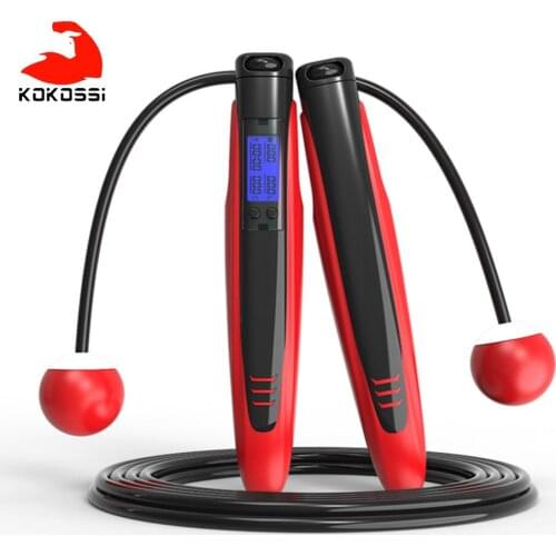 KoKossi Rope Skipping Electronic Counting with Non-Slip Handle Adjustable Rope Length Home Gym Fitness Jumping Sports Exercise
