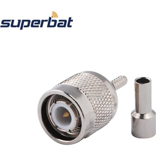 Superbat TNC Crimp Plug RF Coaxial Connector 50 Ohm for RG174 RG316,LMR100,1.13mm Cable Mount Straight