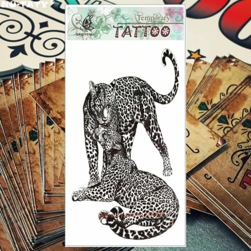 Nu-TATY Black Jaguar Temporary Tattoo Body Art Flash Tattoo Stickers 17*10cm Waterproof Fake Tatoo Car Styling Sticker