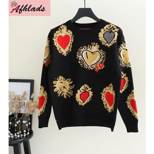 Knitwear Spring And Autumn New Women Korean Vintage Fashion Long-Sleeved Round Neck Jacquard Pullover Bottoming Sweater Top