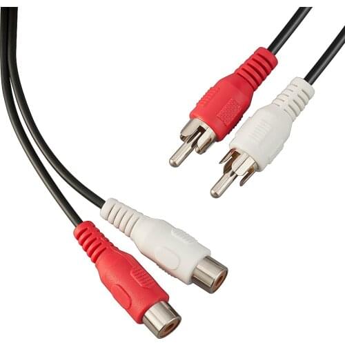 GREATLINK AV extension cable RCA Stereo Audio Extension Cable 2RCA Male to 2RCA Female Audio Extension Cable Red/White Connector