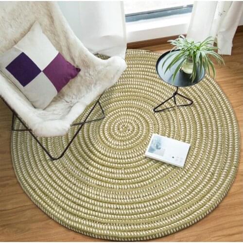 Thicken Woven Round Computer Cushion Carpets For Living Room Bedroom Rug Study room Tatami Carpet Household Mat Home Decoration