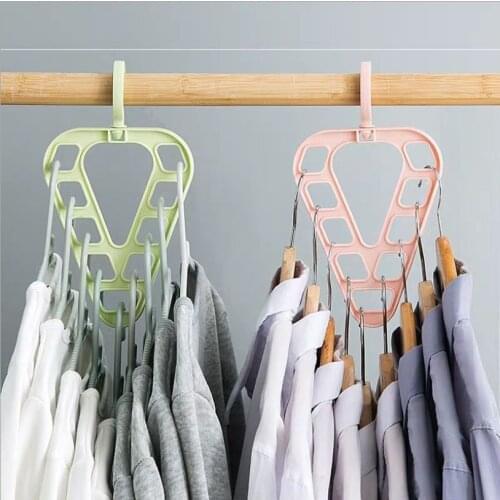Hanger non-slip multifunctional nine-hole hanger wardrobe storage rack rotatable drying rack space saver organizer