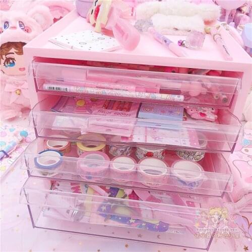 Large Capacity Cosmetic Storage Box Drawer Makeup Dressing Table Rack House Organizer Container Masking Tape Collection