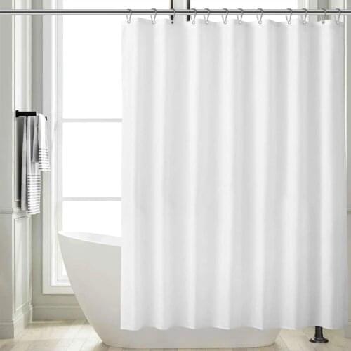 UFRIDAY White Polyester Fabric Shower Curtain Thick Soft Waterproof Bath Curtain for Elegant Bathroom Curtain for Home or Hotel